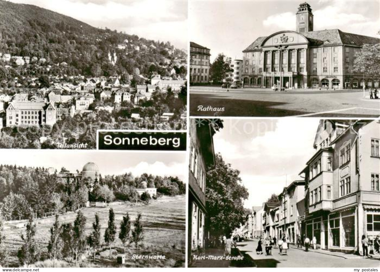 73845735 Sonneberg  Thueringen Panorama Rathaus Sternwarte Karl Marx Strasse  - Sonneberg