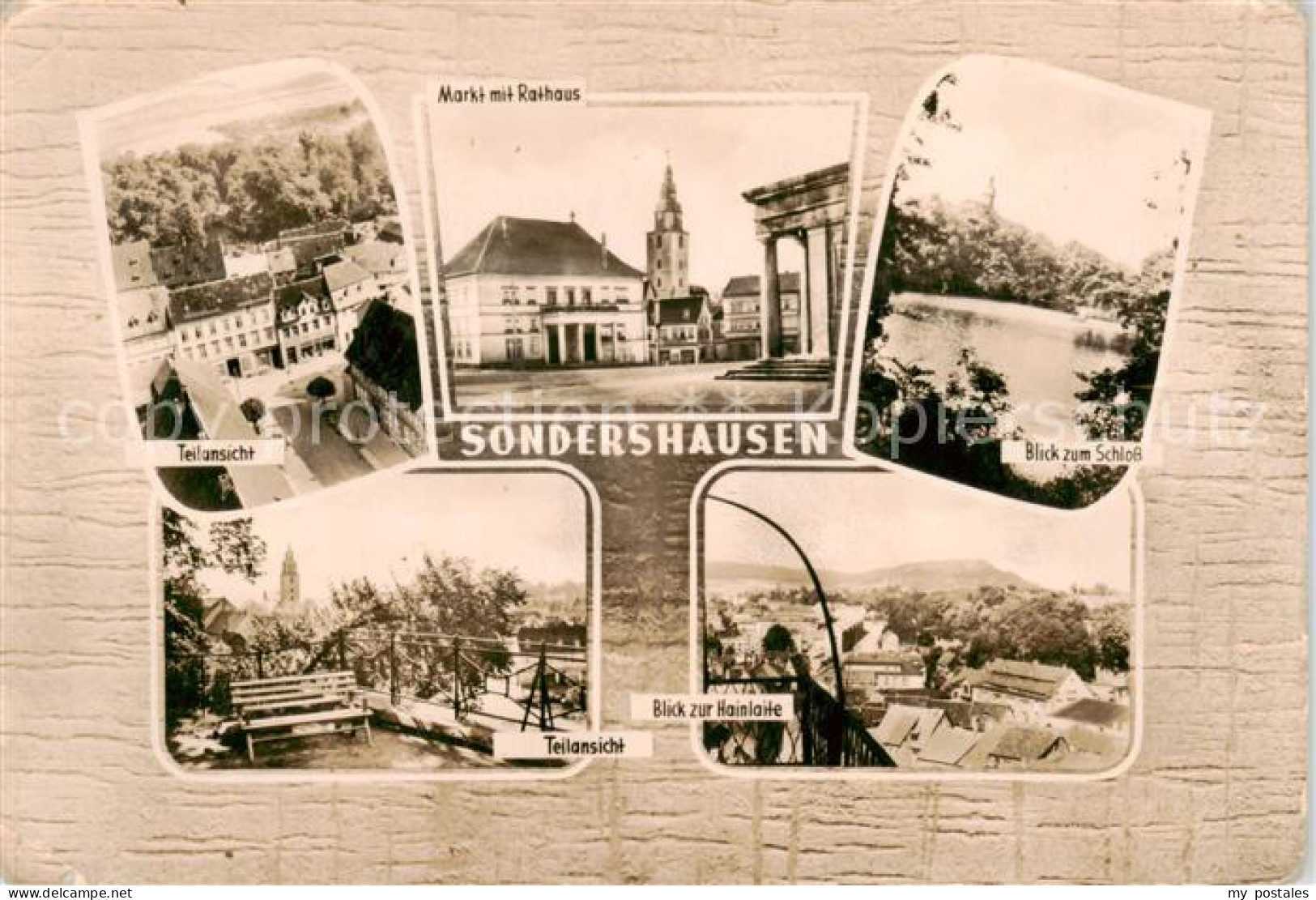 73845733 Sondershausen Thueringen Teilansicht Markt Rathaus Schlossblick Hainlai - Sondershausen