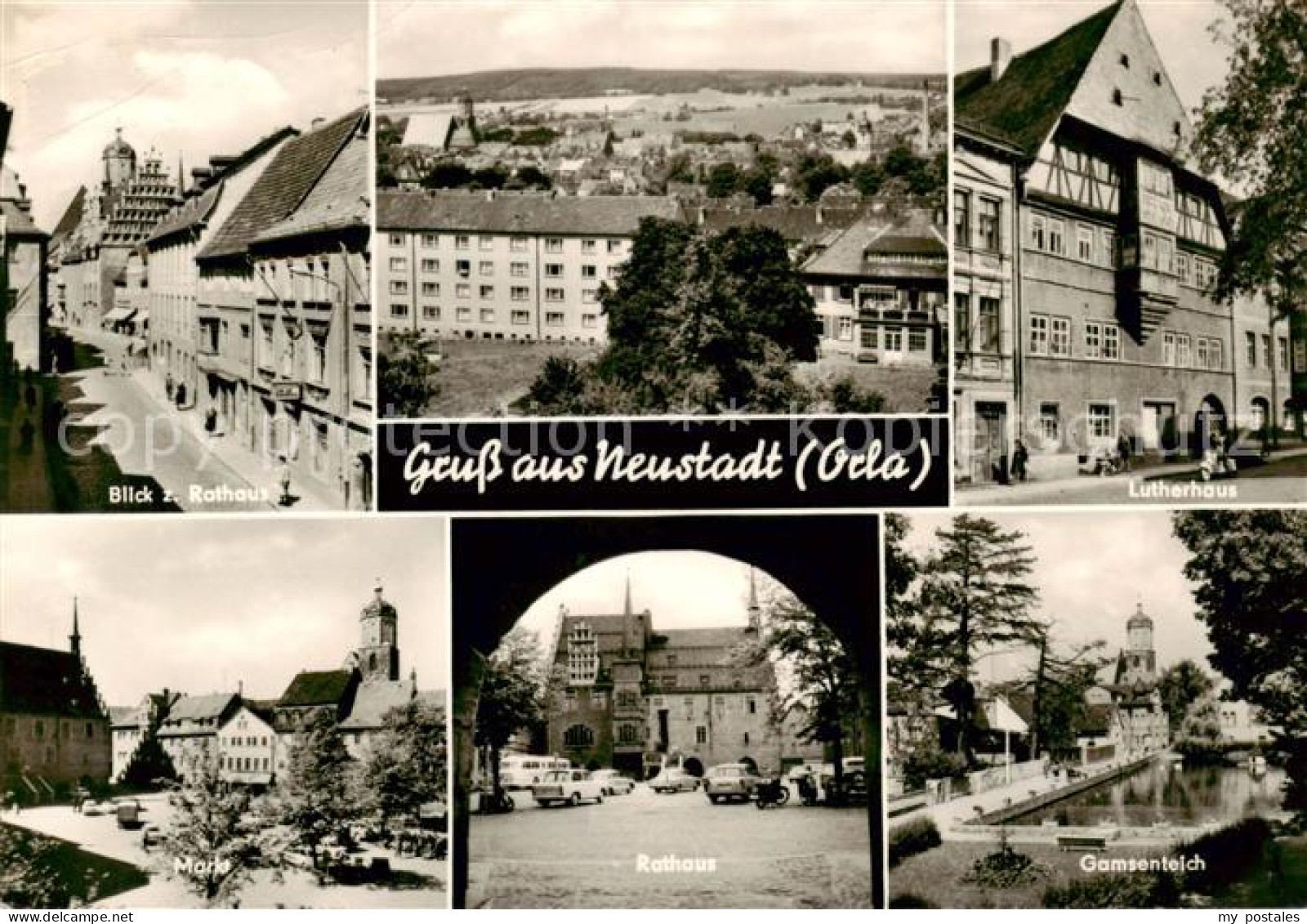 73845718 Neustadt Orla Rathaus Panorama Lutherhaus Markt Rathaus Gamsenteich Neu - Neustadt / Orla