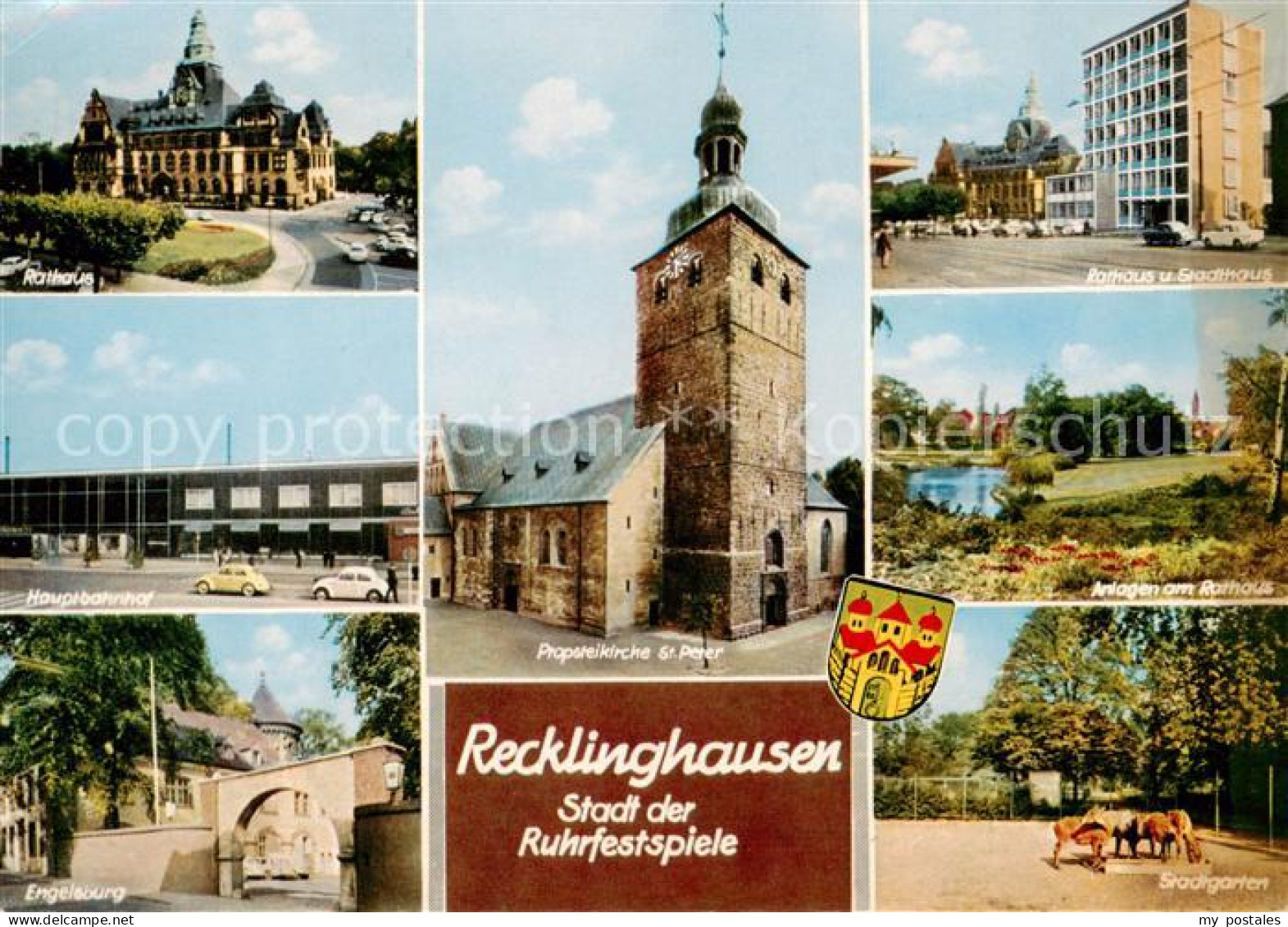 73845646 Recklinghausen  Westfalen Rathaus Hauptbahnhof Engelsburg Prosteikirche - Recklinghausen
