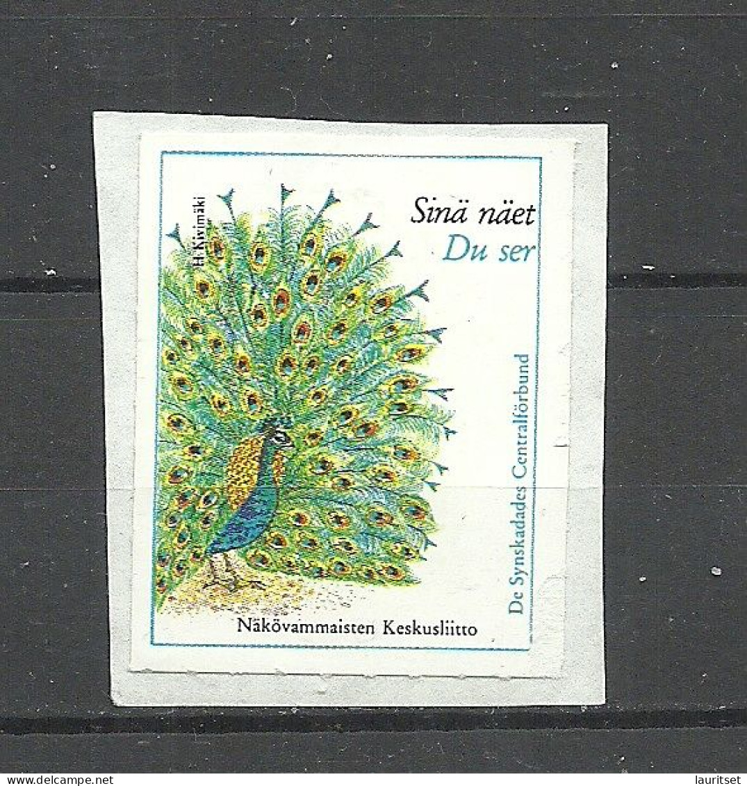 FINLAND Blindenhilfe Charity For Blind People Wohlfahrt Charite Vignette (sticker/Aufkleber), Used, On Piece - Handicaps