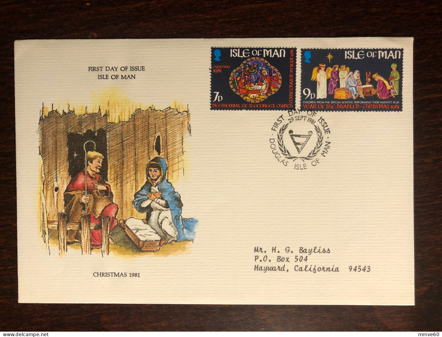 MAN ISLAND FDC COVER 1981 YEAR DISABLED PEOPLE HEALTH MEDICINE STAMPS - Man (Ile De)