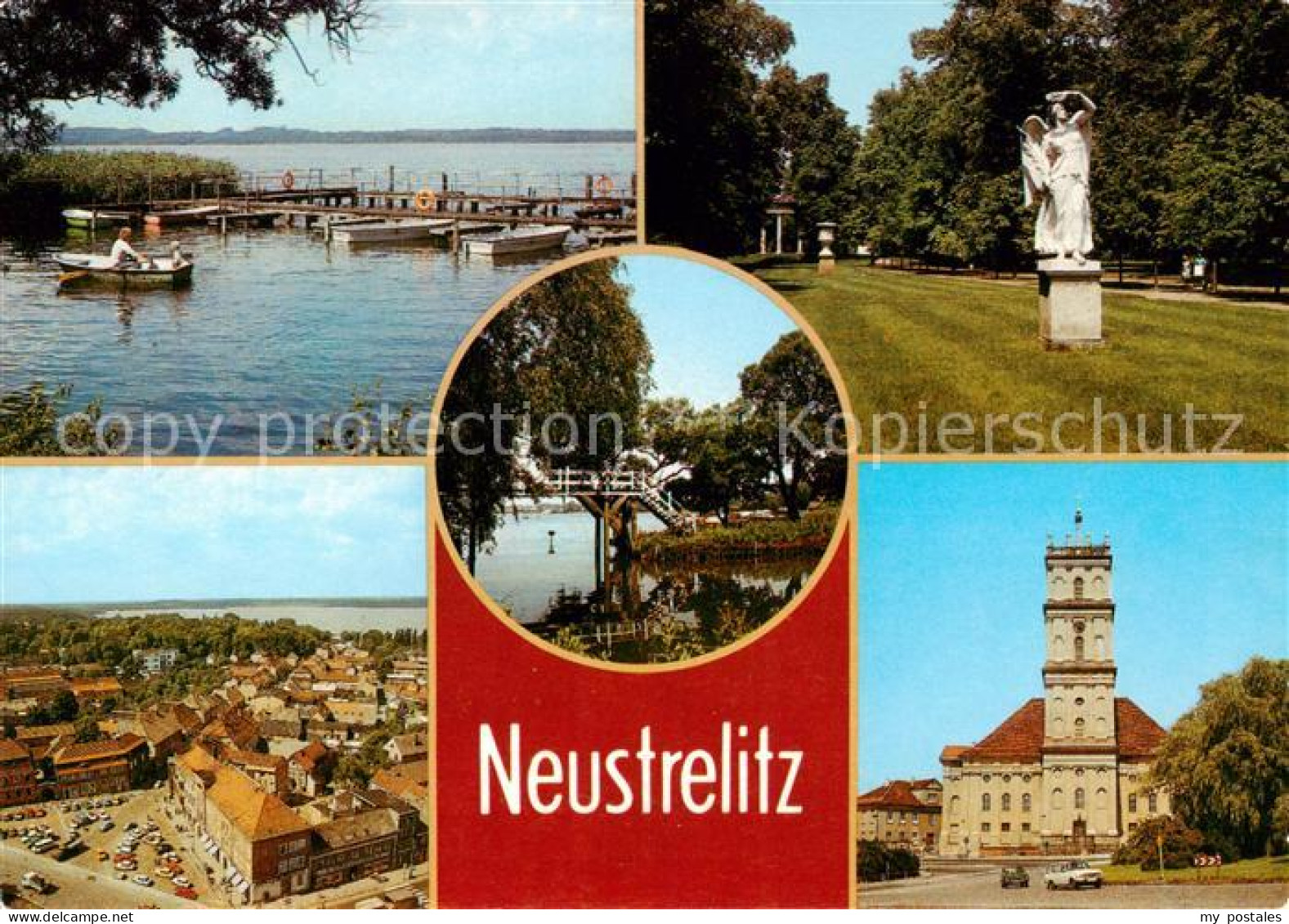 73812828 Neustrelitz Bootsverleih Am Zierker See Stadtpark Weisse Bruecke Panora - Neustrelitz