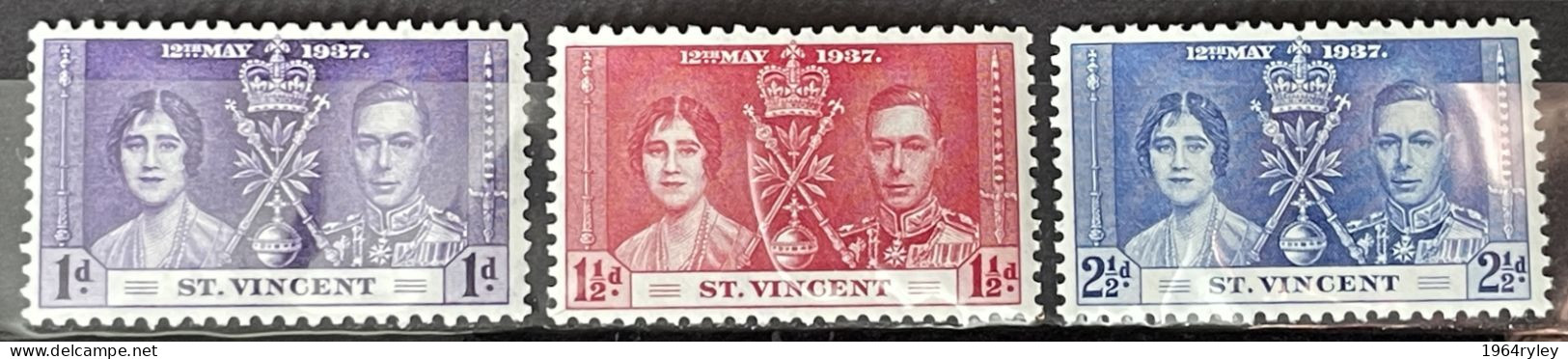 ST. VINCENT  - MH*  - 1937 CORONATION ISSUE - # 138/140 - St.Vincent (...-1979)