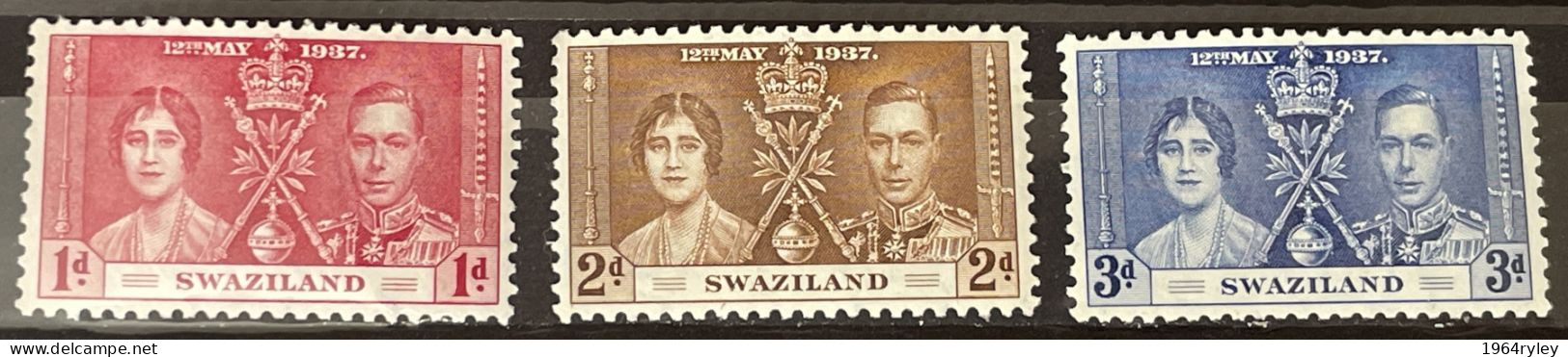 SWAZIALND  - MH*  - 1937 CORONATION ISSUE - # 24/26 - Swasiland (...-1967)