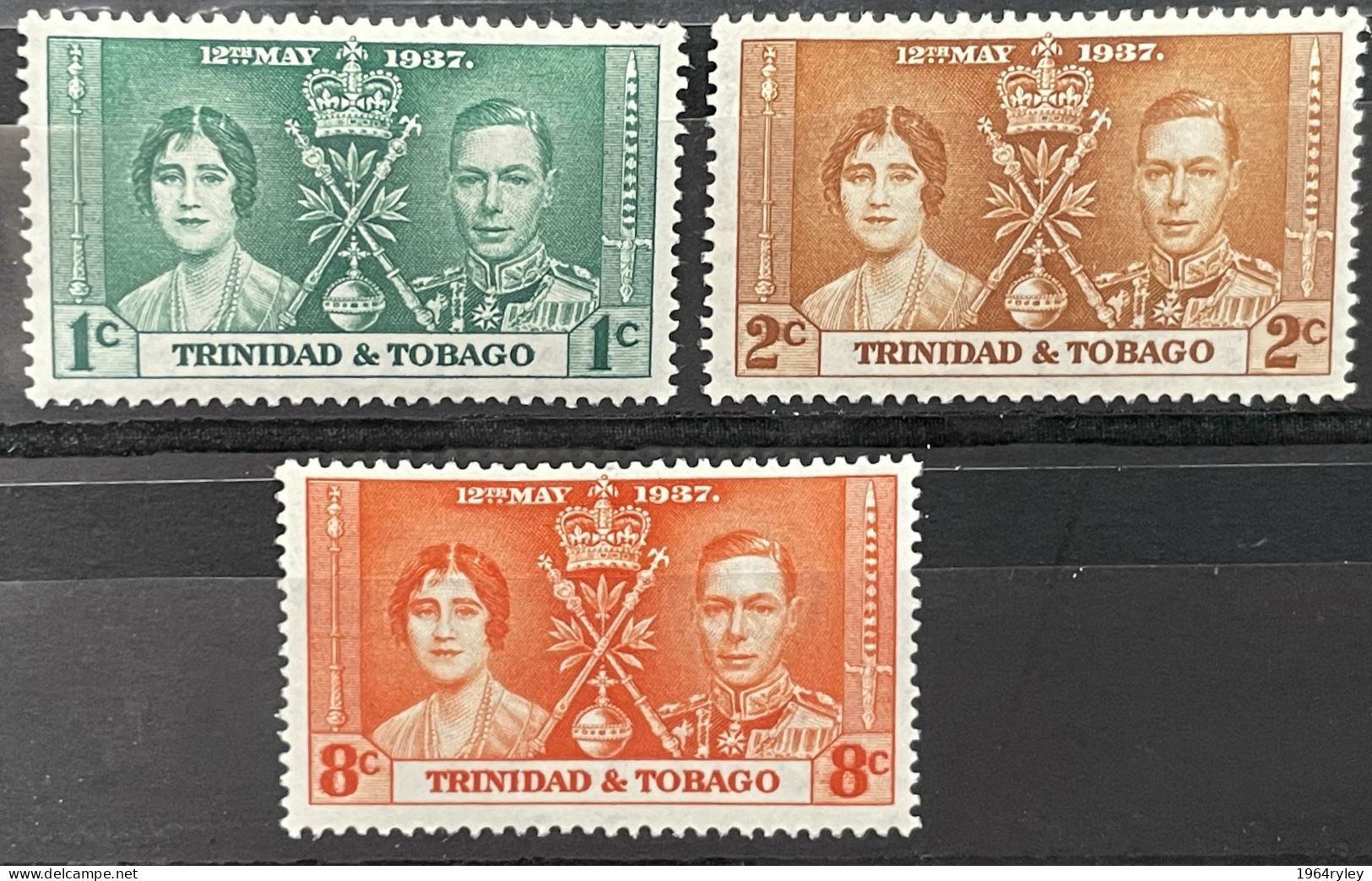 TRINIDAD  - MH*  - 1937 CORONATION ISSUE - # 135/137 - Trinidad Y Tobago
