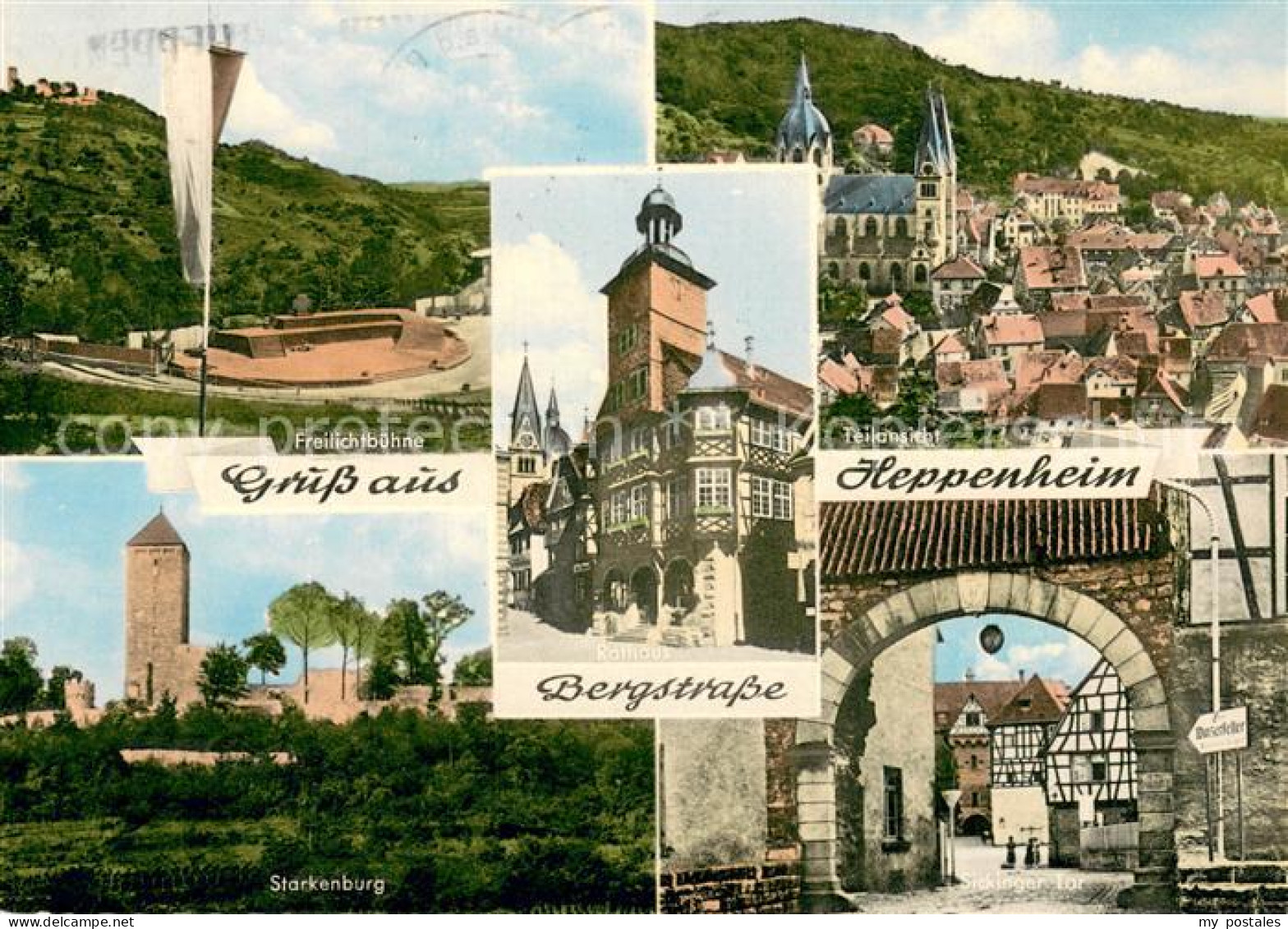 73740994 Heppenheim Bergstrasse Freilichtbuehne Teilansicht Rathaus Starkenburg  - Heppenheim