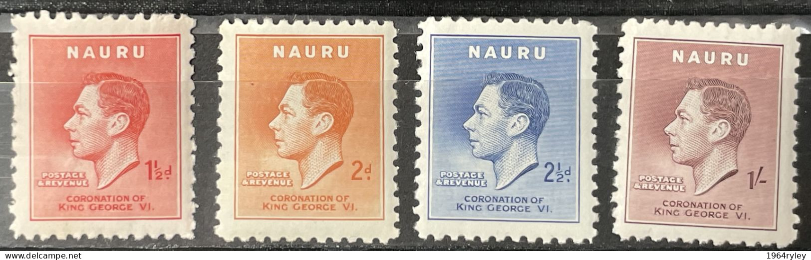 NAURU  - MH*  - 1937 CORONATION ISSUE - # 44/47 - Nauru