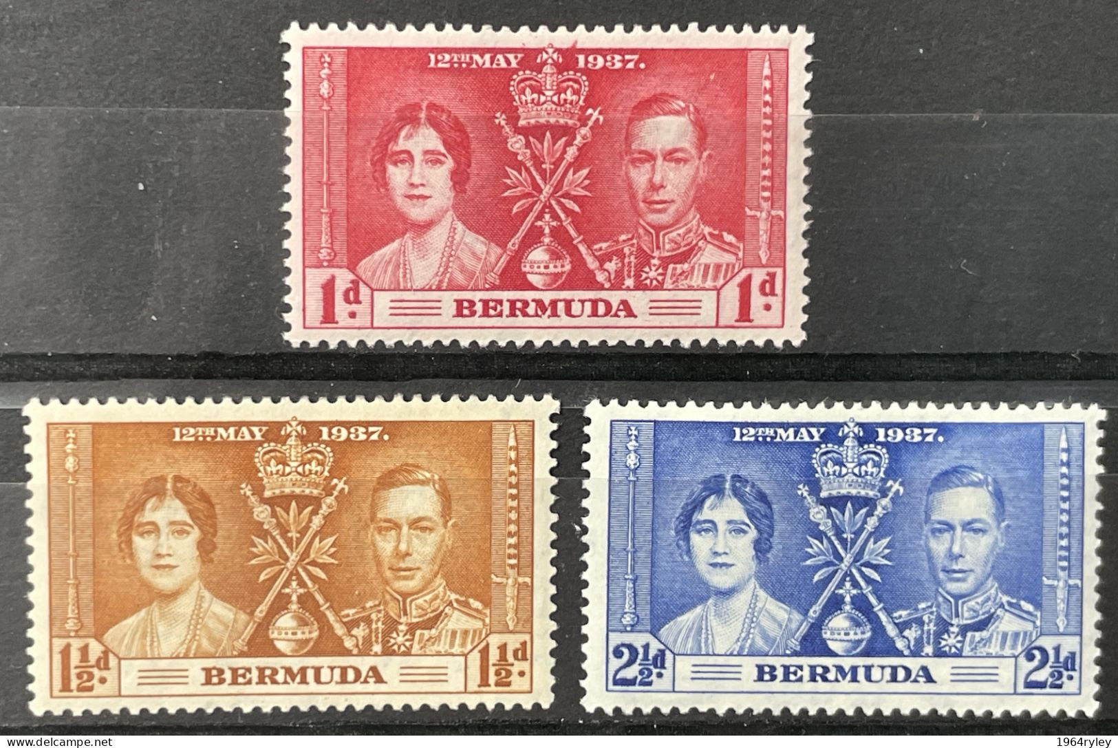 BERMUDA  - MH*  - 1937 CORONATION ISSUE - # 115/117 - Bermuda