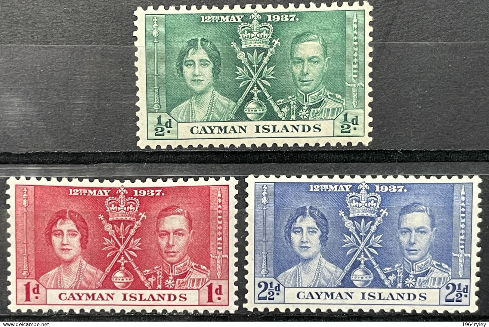 CAYMAN ISLANDS  - MH*  - 1937 CORONATION ISSUE - # 101/103 - Caimán (Islas)