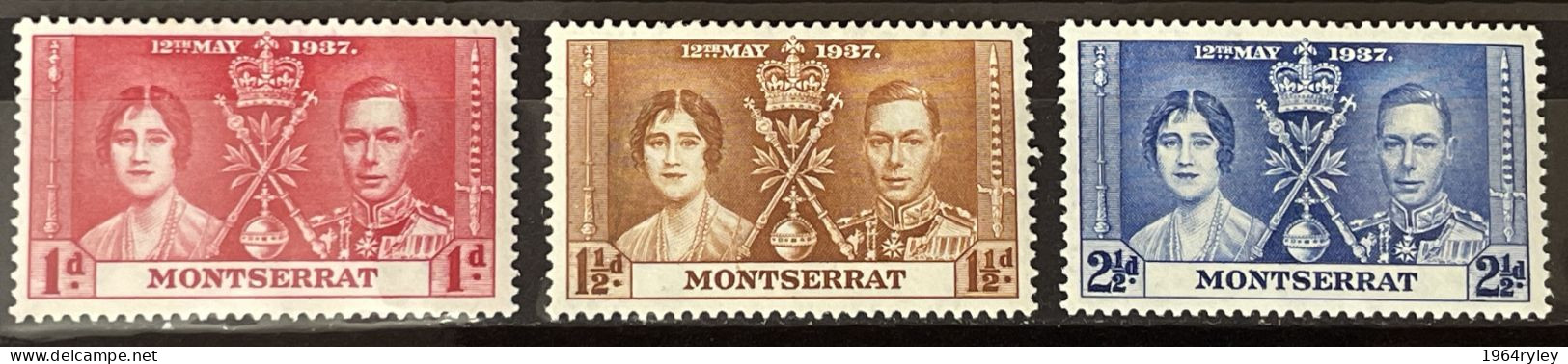 MONTSERRAT  - MH*  - 1937 CORONATION ISSUE - # 89/91 - Montserrat