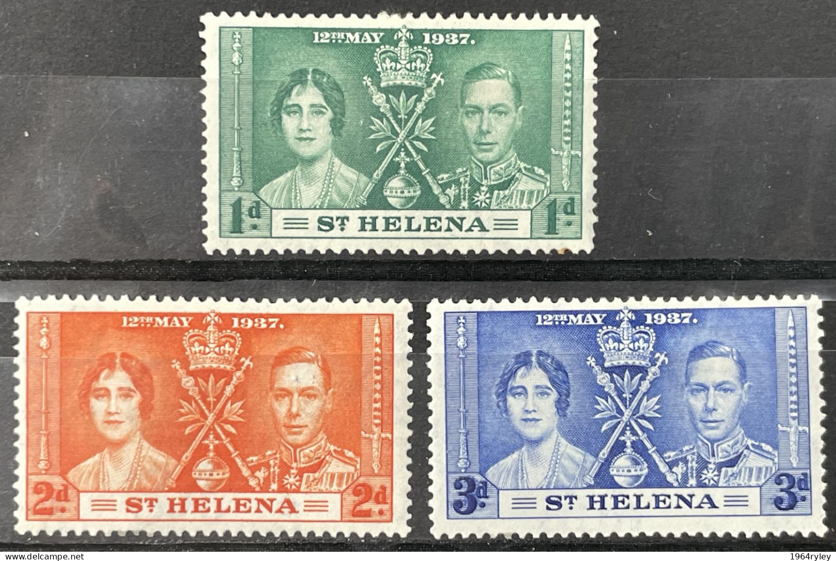 ST. HELENA  - MH*  - 1937 CORONATION ISSUE - # 94/96 - Saint Helena Island