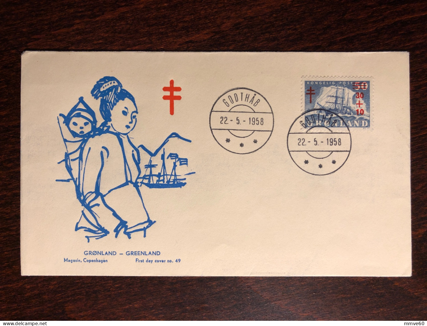 GREENLAND FDC COVER 1958 YEAR TUBERCULOSIS TBC  HEALTH MEDICINE STAMPS - Storia Postale