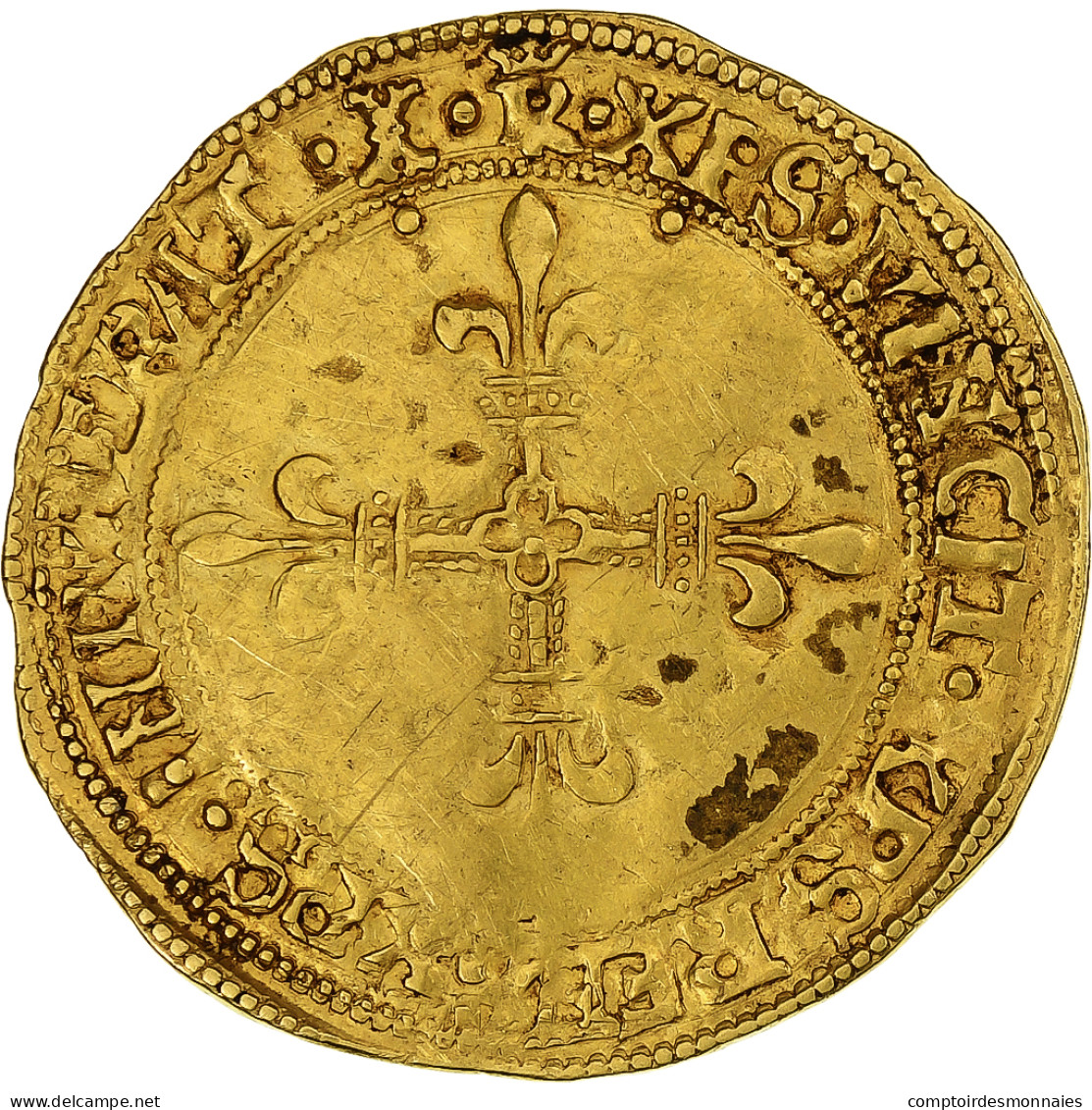 France, François Ier, Ecu D'or Au Soleil Du Dauphiné, Romans, Or, TTB - 1515-1547 Frans I
