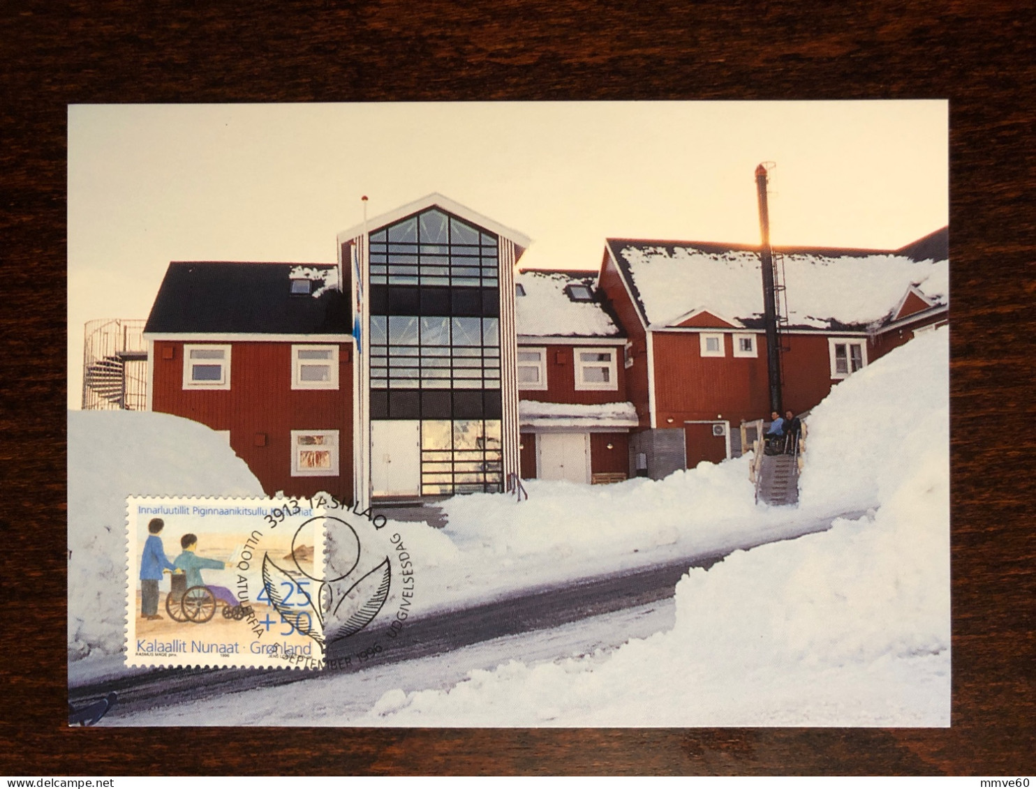 GREENLAND FDC CARD 1996 YEAR DISABLED PEOPLE HEALTH MEDICINE STAMPS - Brieven En Documenten