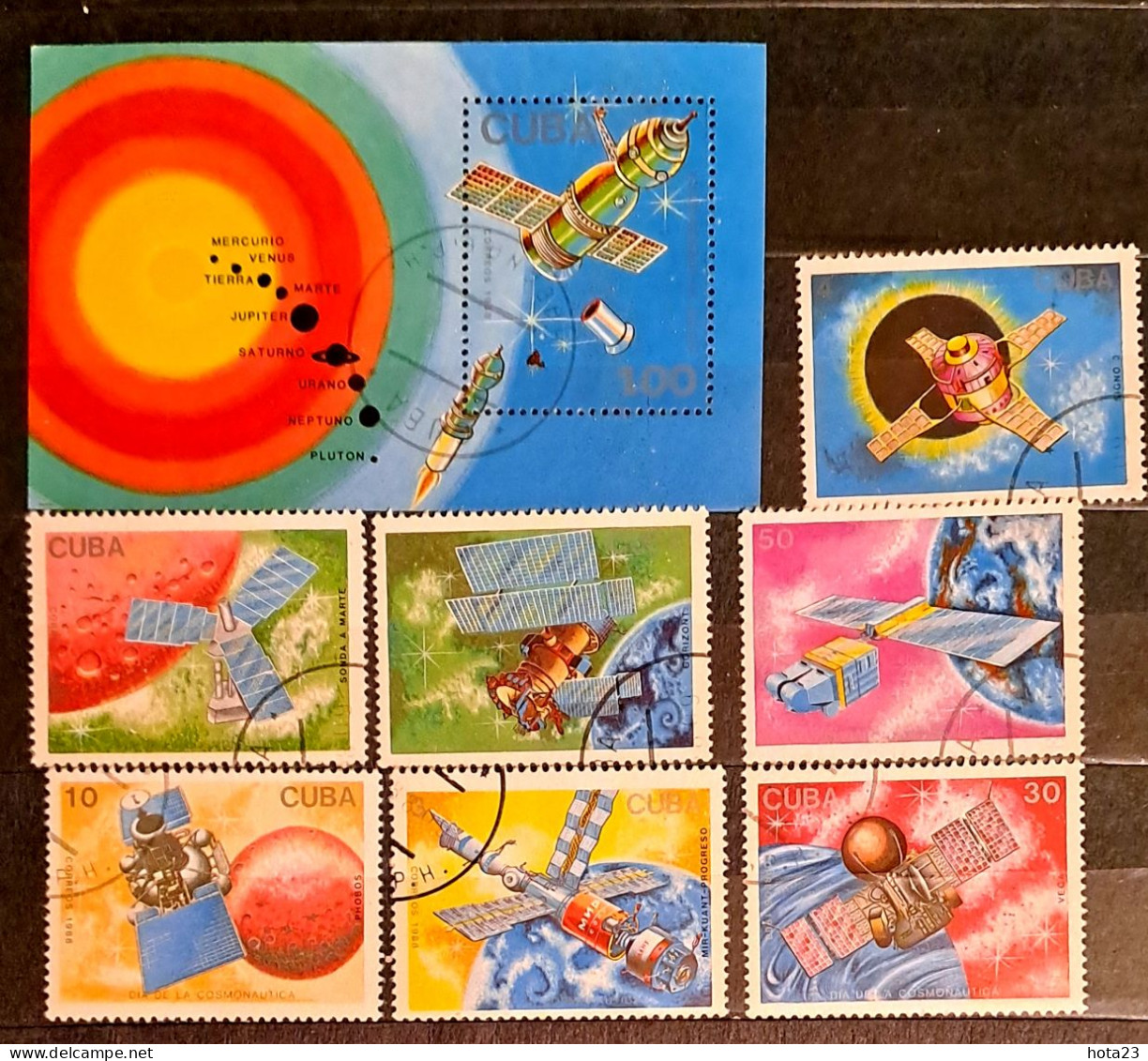 Caribbean Island 1988 Space Station World Wide Planets Stamp S/s Mi 3173-3179 - Amérique Du Sud