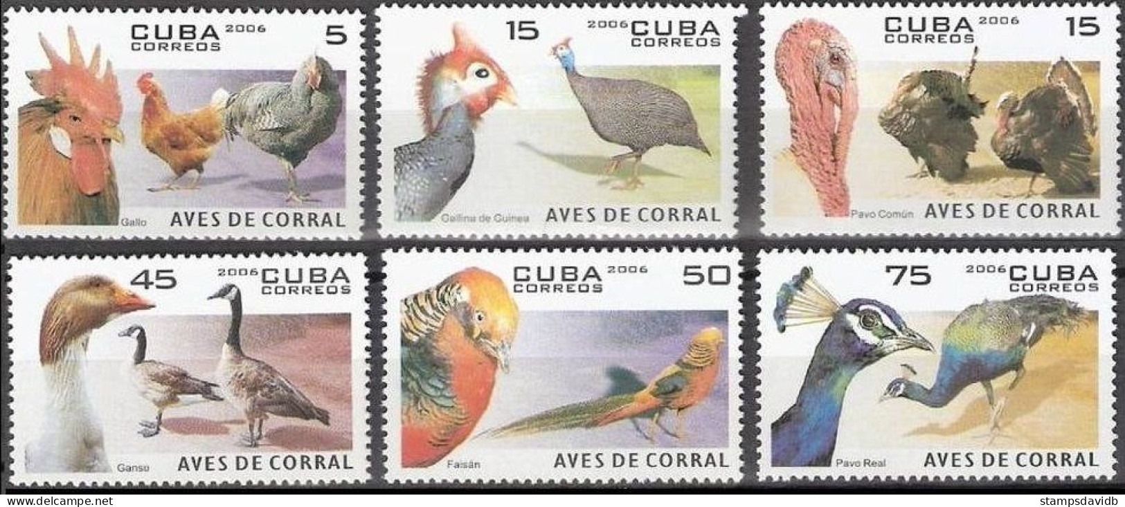 2006 Cuba 4808-4813 Birds And Flowers - Segler & Kolibris
