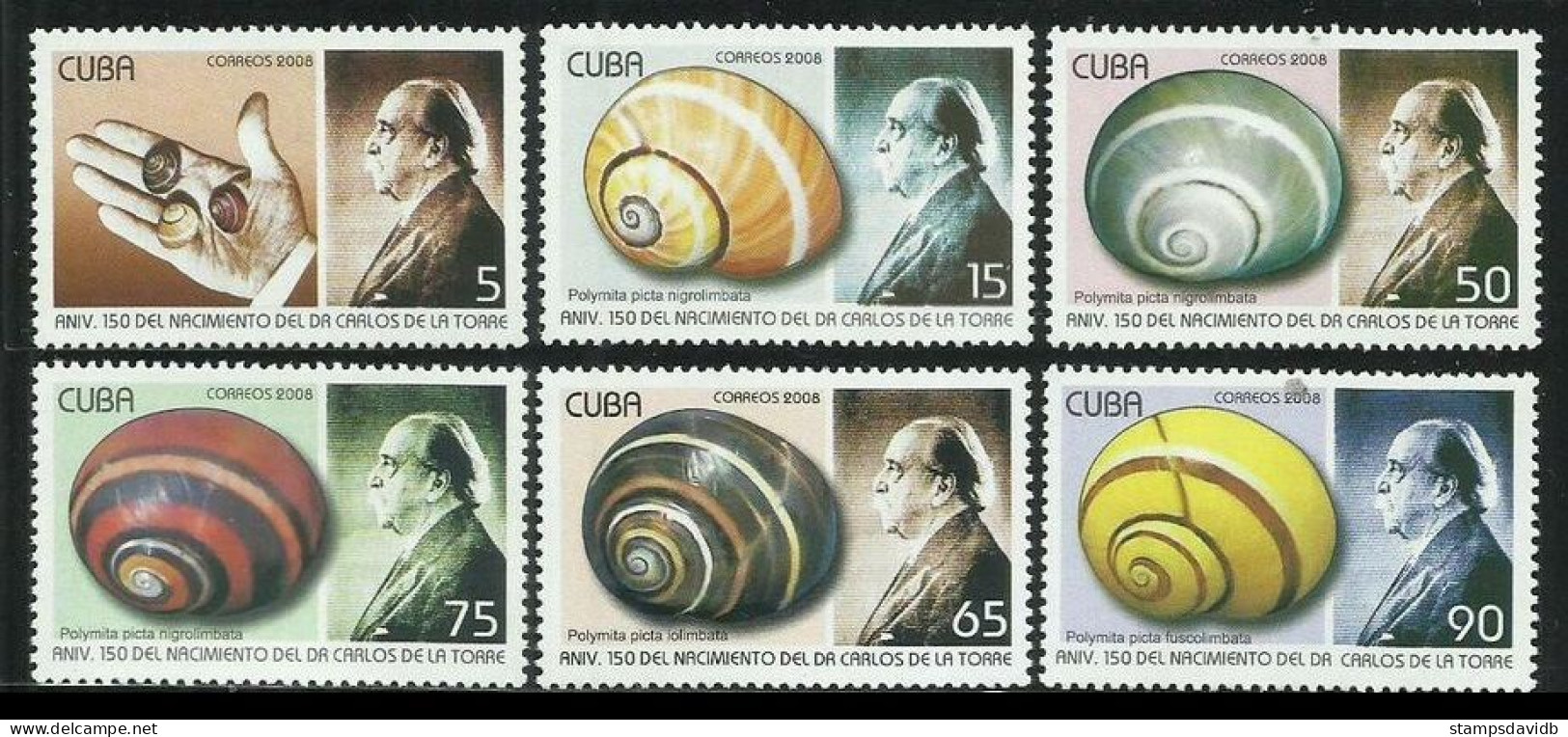 2008 Cuba 5064-5068 Molluscs - Snails 6,00 € - Abeilles