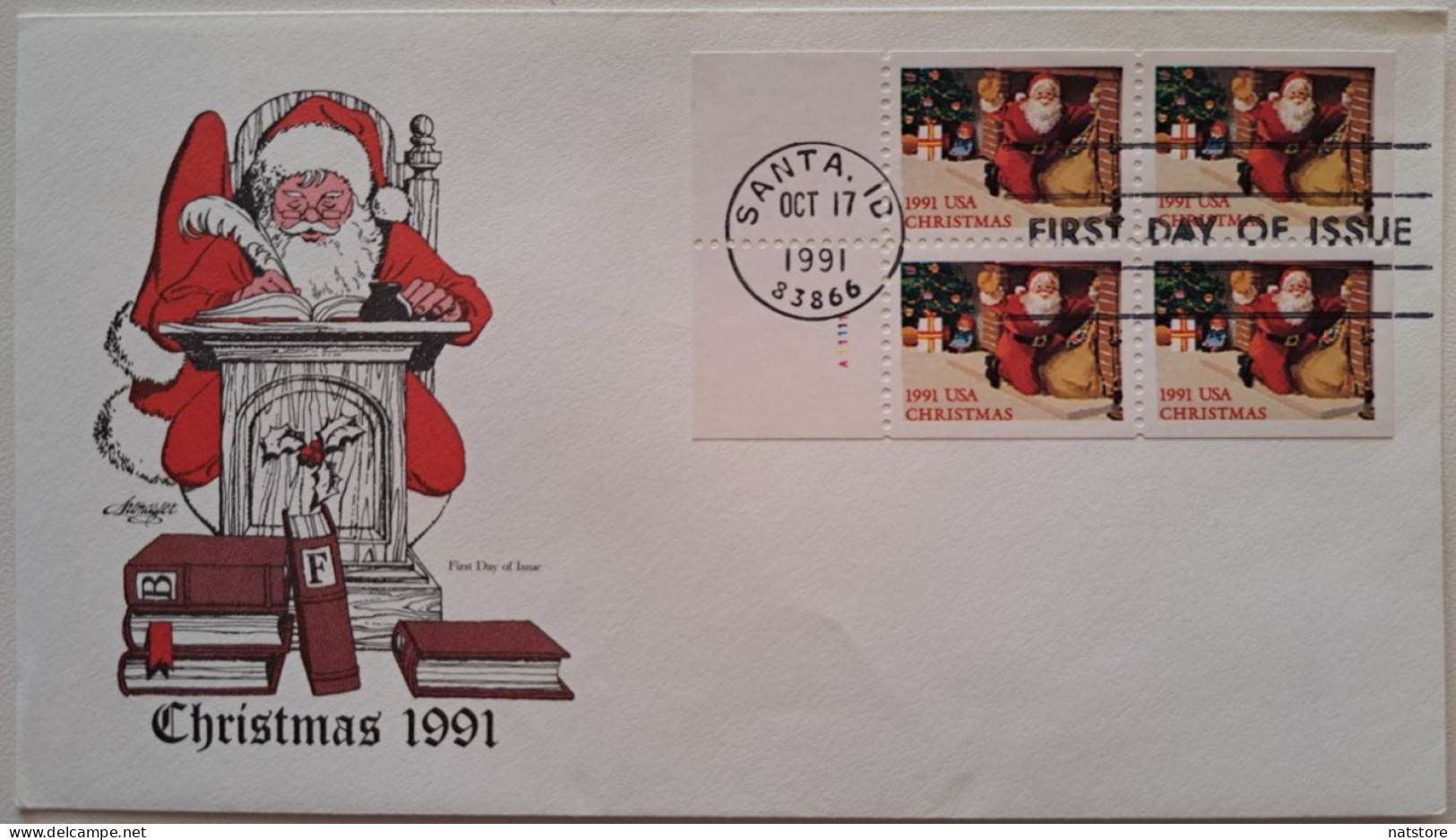 1991..USA.. FDC WITH STAMPS AND POSTMARKS..Christmas Stamps - (29 Cents) - 1991-2000