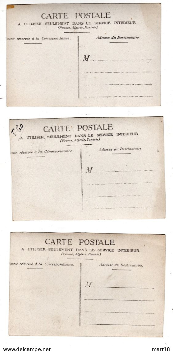 3 Cartes Postales - Aviation - 2 Avion En Vol Et 1 Accidenté - 1920 - - Ongevalen