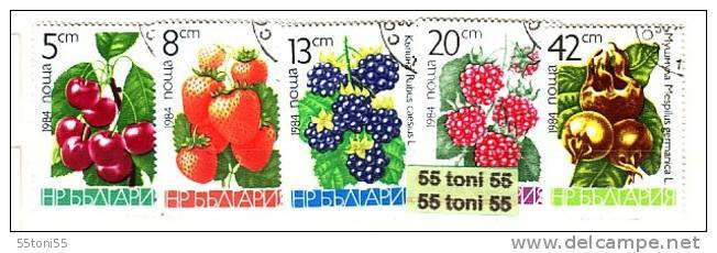 1984 Florav  Fruits 5v - -used (O) BULGARIA / Bulgarie - Oblitérés