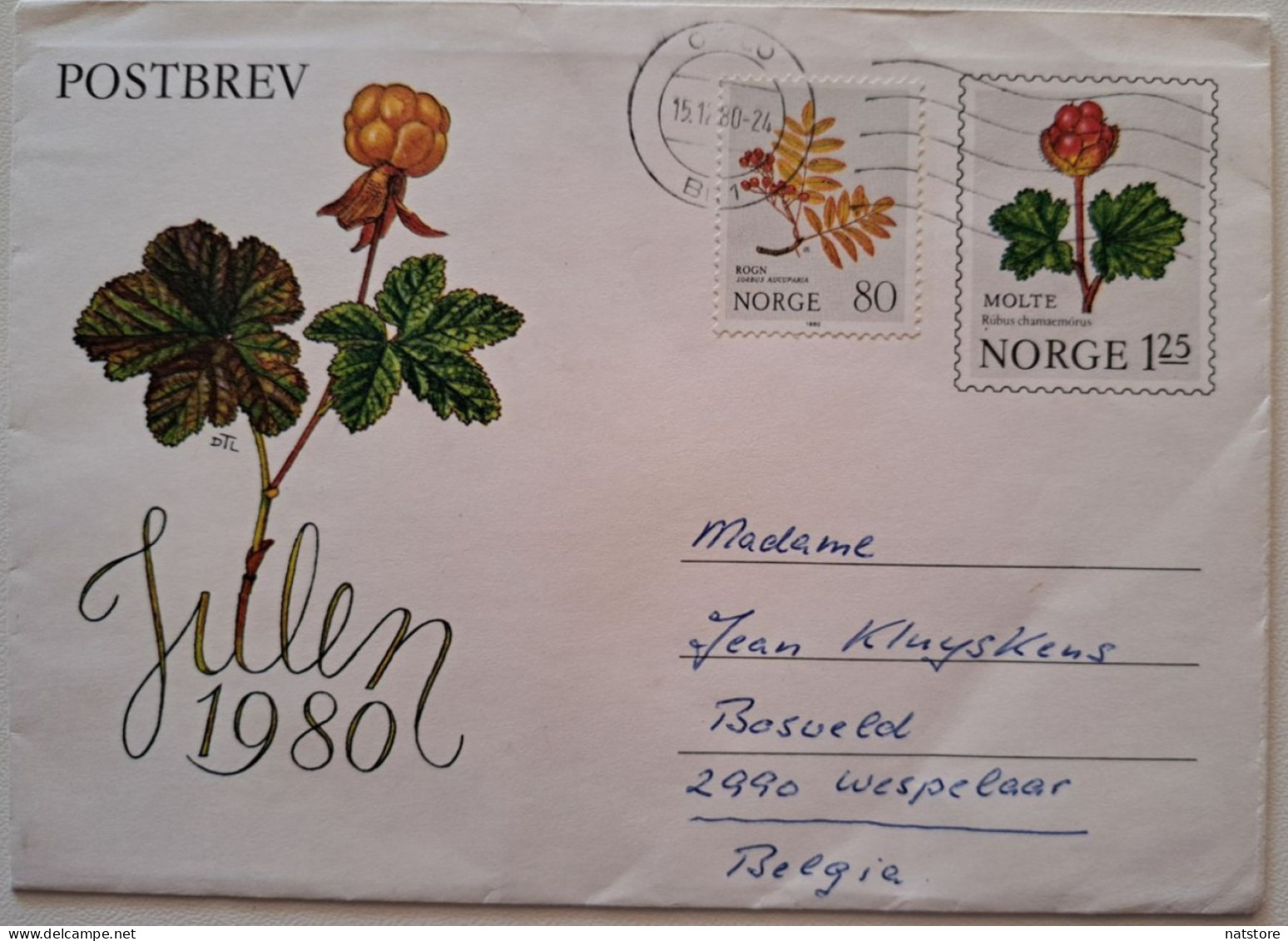 1980..NORWAY.. FDC WITH STAMPS AND POSTMARKS.. PAST MAIL..FLORA - FDC