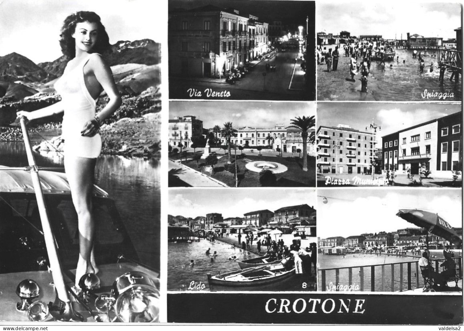 CROTONE - 7 VEDUTE - PIN UP - DONNINA SEXY - CHARME - WOMAN - VIA VENETO - SPIAGGIA - 1960 - Crotone