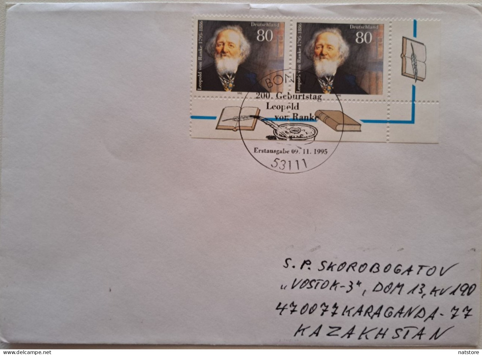 1995..GERMANY..FDC WITH STAMP+POSTMARK..PAST MAIL.. The 200th Anniversary Of The Birth Of Leopold Von Ranke, Historian - 1991-2000