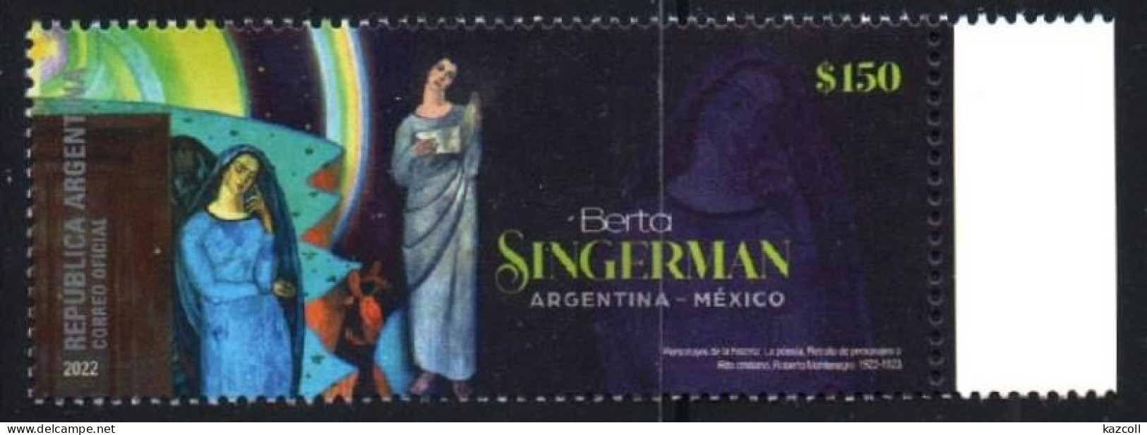 Argentina  2022. Berta Singerman, Argentinian Singer And Artist - Joint Issue With Mexico  MNH - Nuovi