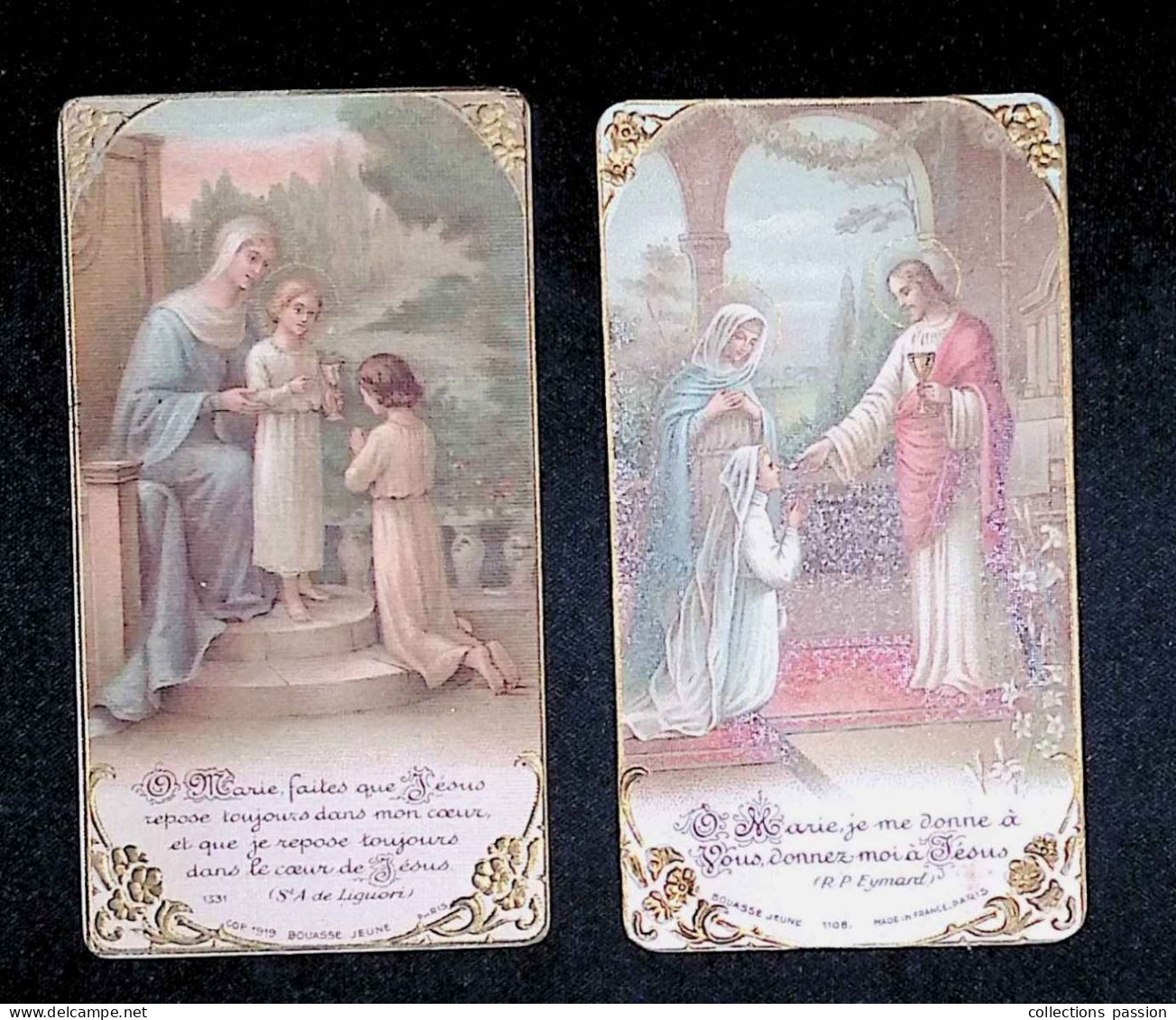 Image Pieuse, Religieuse, Bouasse Jeune, Communion, 1922 N.D De Bressuire, 1924 église St Laon De Thouars, LOT DE 2 - Devotion Images