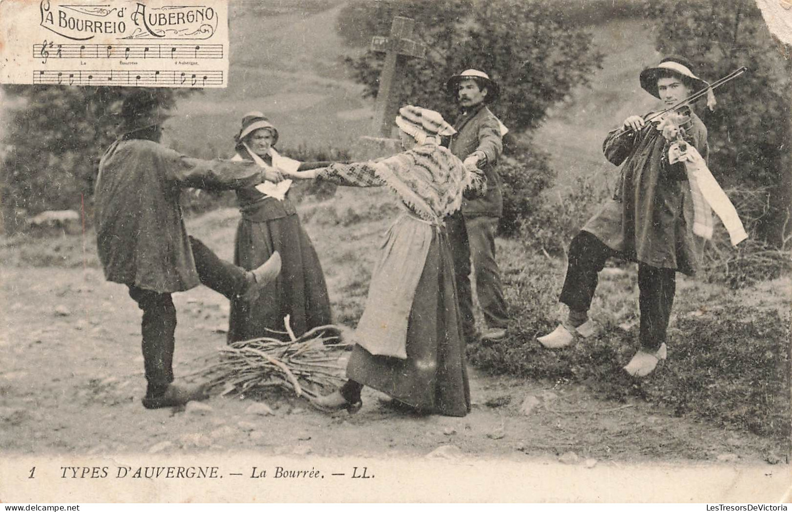 FRANCE - Types D'Auvergne - La Bourrée - L L - Des Personnes En Train De Danser - Carte Postale Ancienne - Auvergne Types D'Auvergne