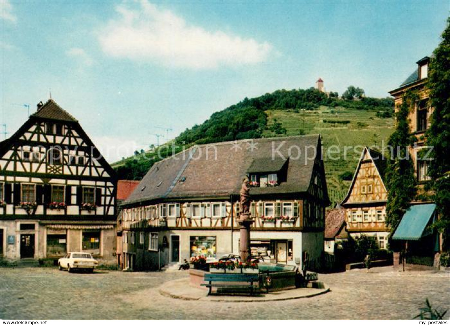 73021647 Heppenheim Bergstrasse Markt Mit Brunnen Und Schlossberg Heppenheim Ber - Heppenheim