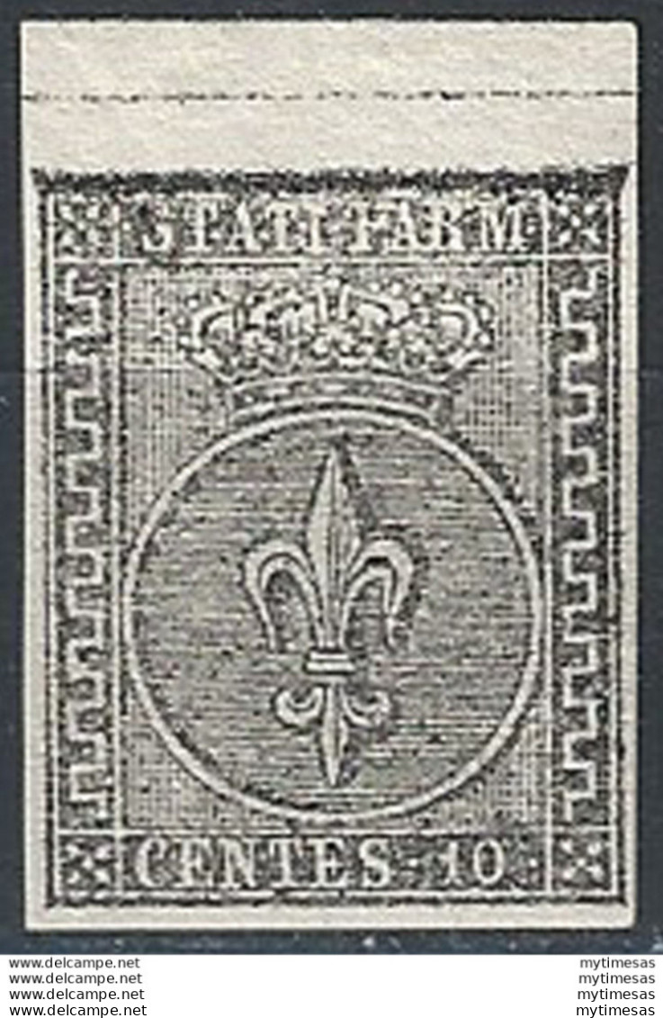 1852 Parma 10 Centesimi Bianco 1v. S.L (MNH) Cat Sass 2 € 600,00 - Modena