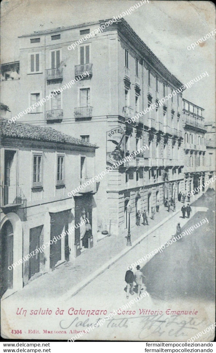 Ci452 Cartolina Un Saluto Da Catanzaro Citta' Corso Vittorio Emanuele - Catanzaro