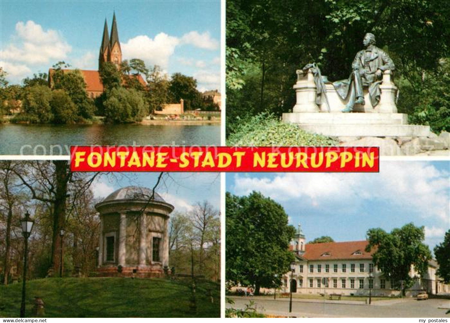 73020584 Neuruppin Kirche Neuruppiner See Fontane Denkmal Tempelgarten Altes Gym - Neuruppin