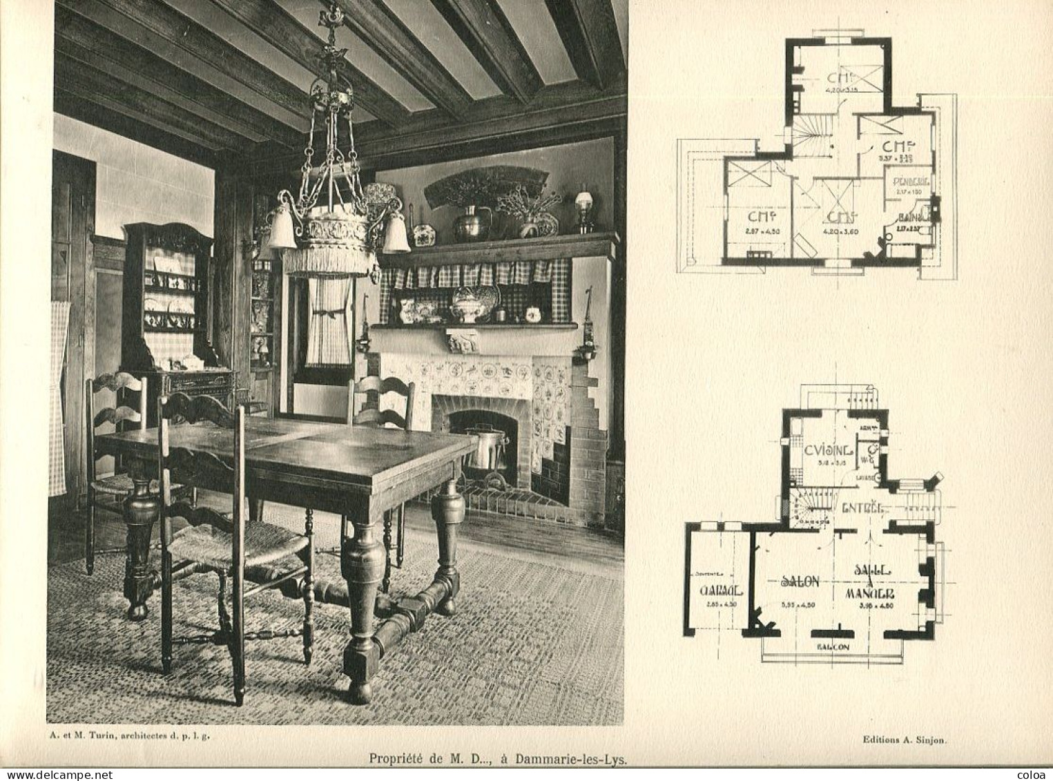 Architecture Propriété à Dammarie-les-Lys  Planche En Héliogravure Et Plan - Architektur