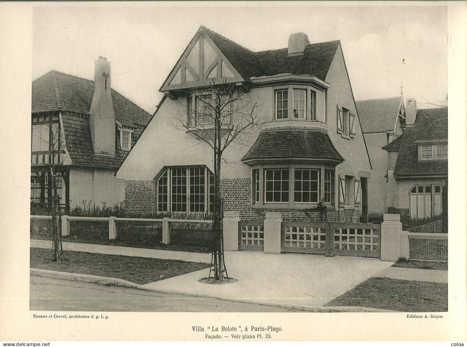 Architecture Villa « La Belote » Au Touquet Paris-Plage 3 Planches En Héliogravure Et Plan - Architectuur