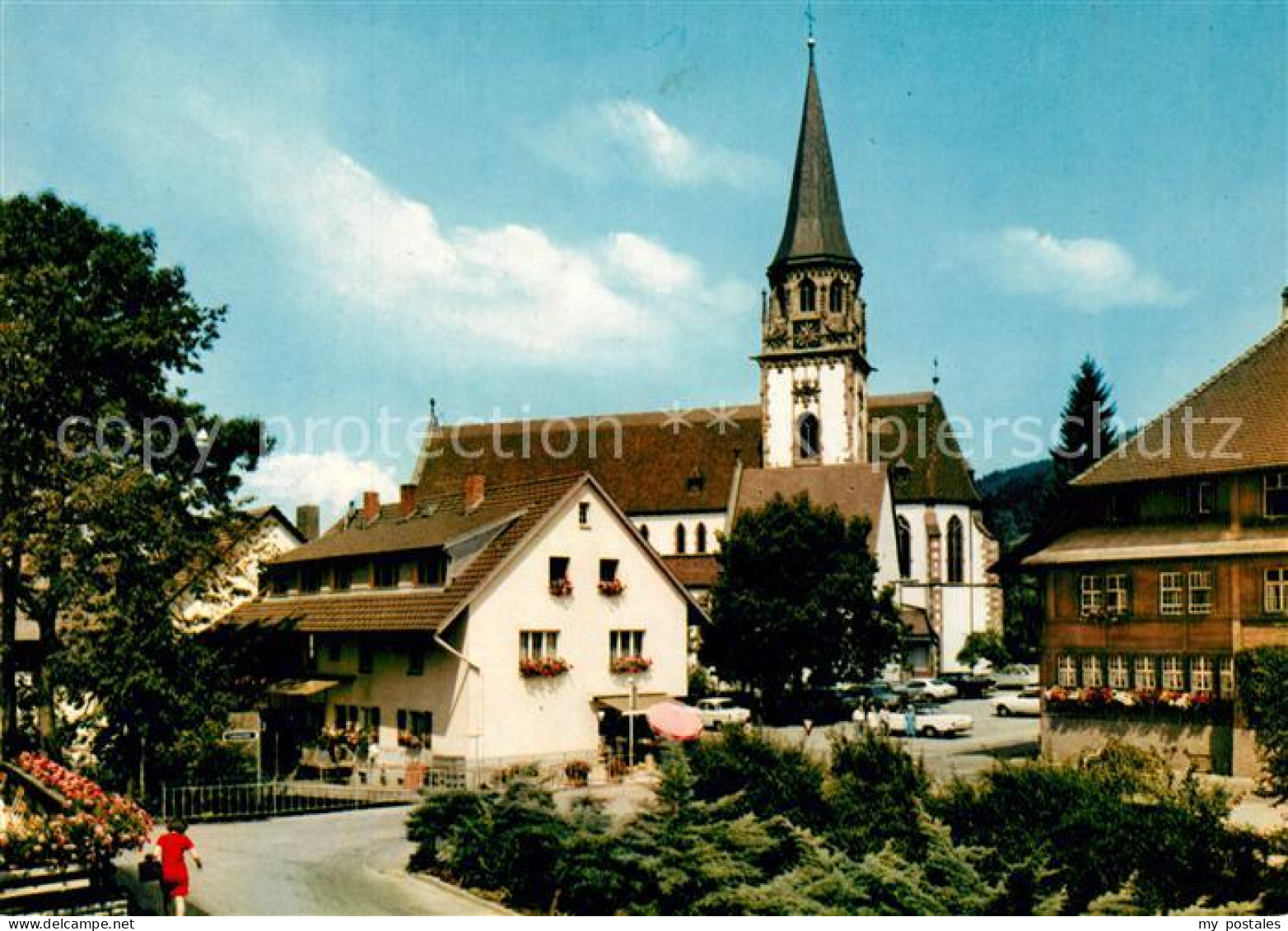 73019192 Glottertal Partie Am Engel Mit Kirche Glottertal - Glottertal