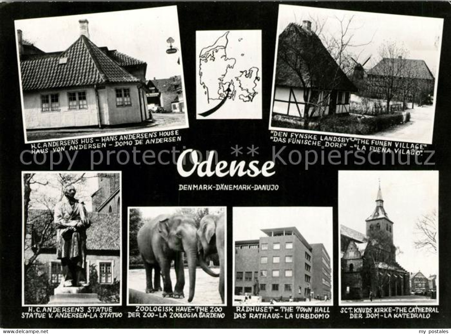 73018924 Odense Andersen Haus Fuenisches Dorf Statue Von Andersen Rathaus Dom Od - Danemark
