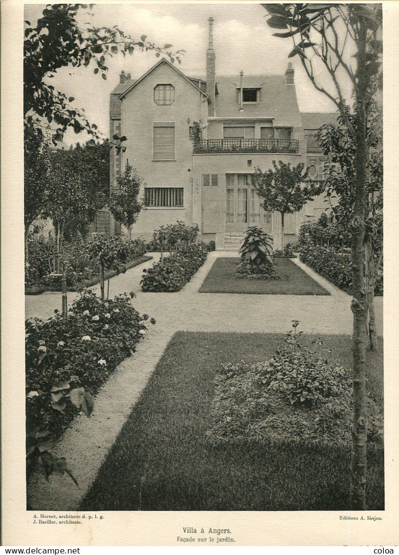 Architecture Villa à Angers Deux Planches En Héliogravure Et Plan - Architectuur