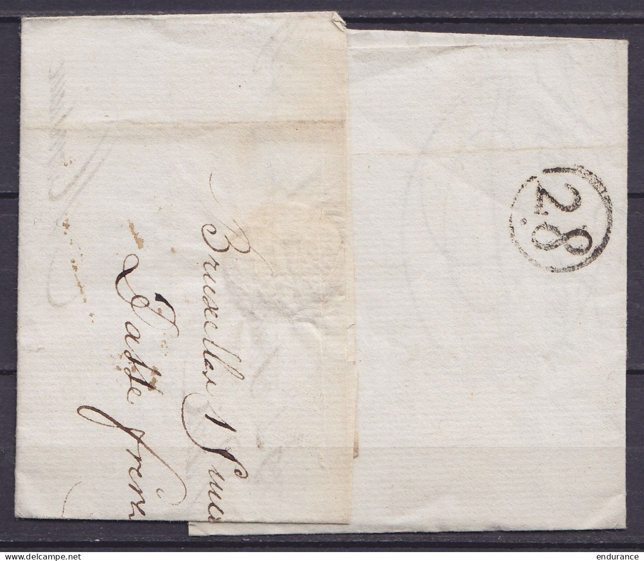 L. Datée 15 Mars 1798 De BRUXELLES Pour PARIS - Griffe "94/ BRUXELLES" - Port "10" - 1794-1814 (Periodo Frances)