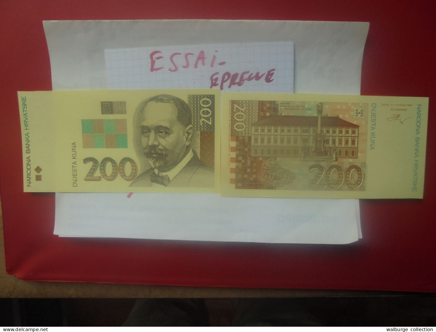 +++EPREUVE Ou ESSAI+++CROATIE 200 KUNA 1993+++(B.33) - Kroatië