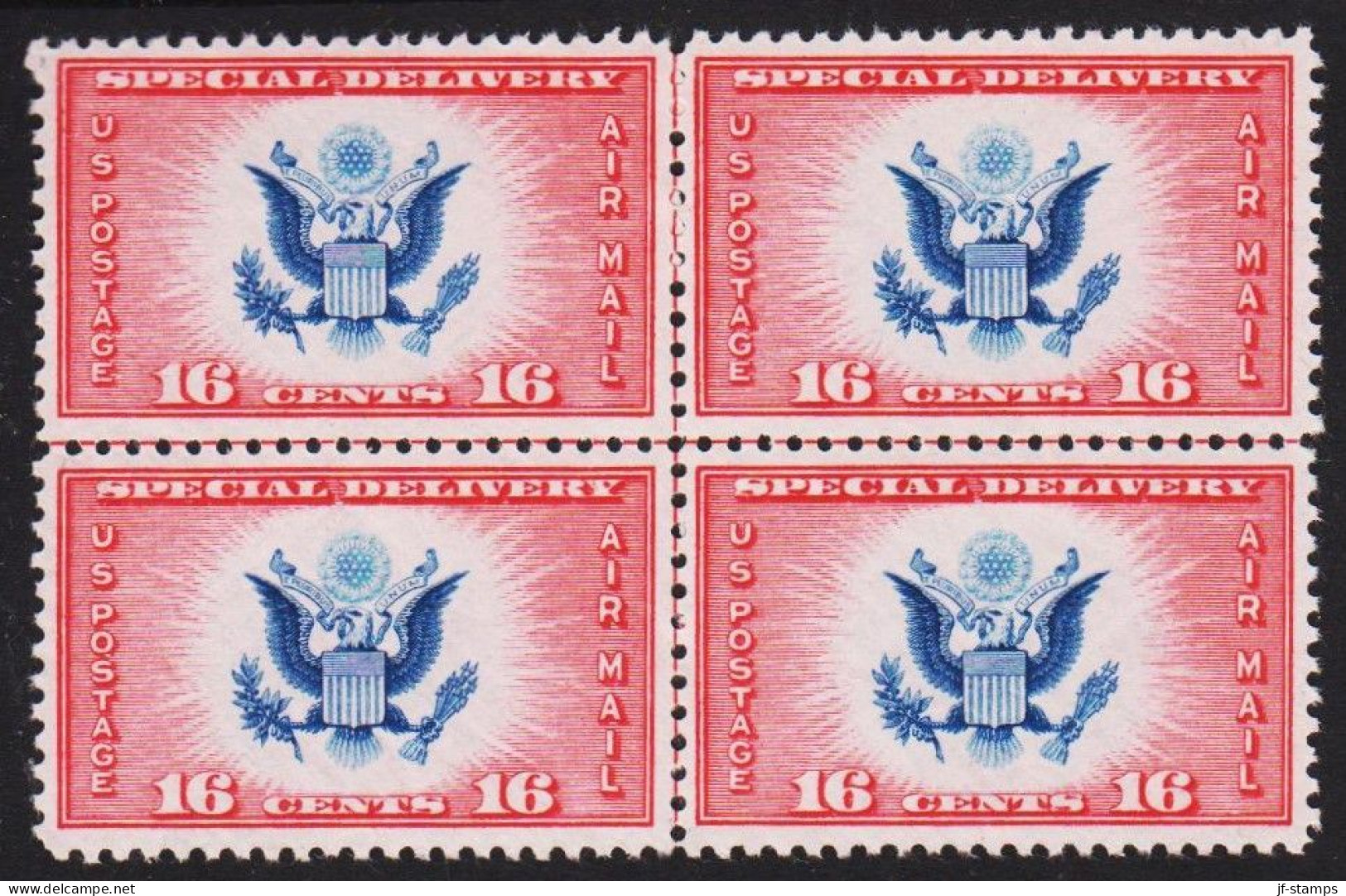 1936. USA. SPECIAL DELIVERY 16 CENTS 16. AIR MAIL, 4block Never Hinged.   - JF542823 - Nuevos