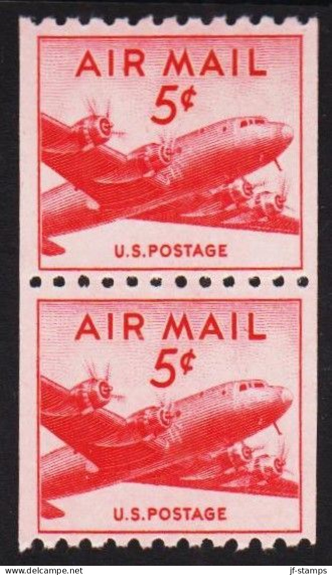 1948. USA.  5 C. AIR MAIL Douglas DC-4 Skymaster Perf 10 Vertically In Pair Never Hinged.  - JF542830 - Ungebraucht