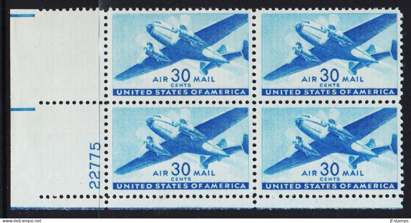 1941. USA.  30 CENTS AIR MAIL In Fine Never Hinged 4block. Plate Number 22775.  - JF542837 - Ongebruikt