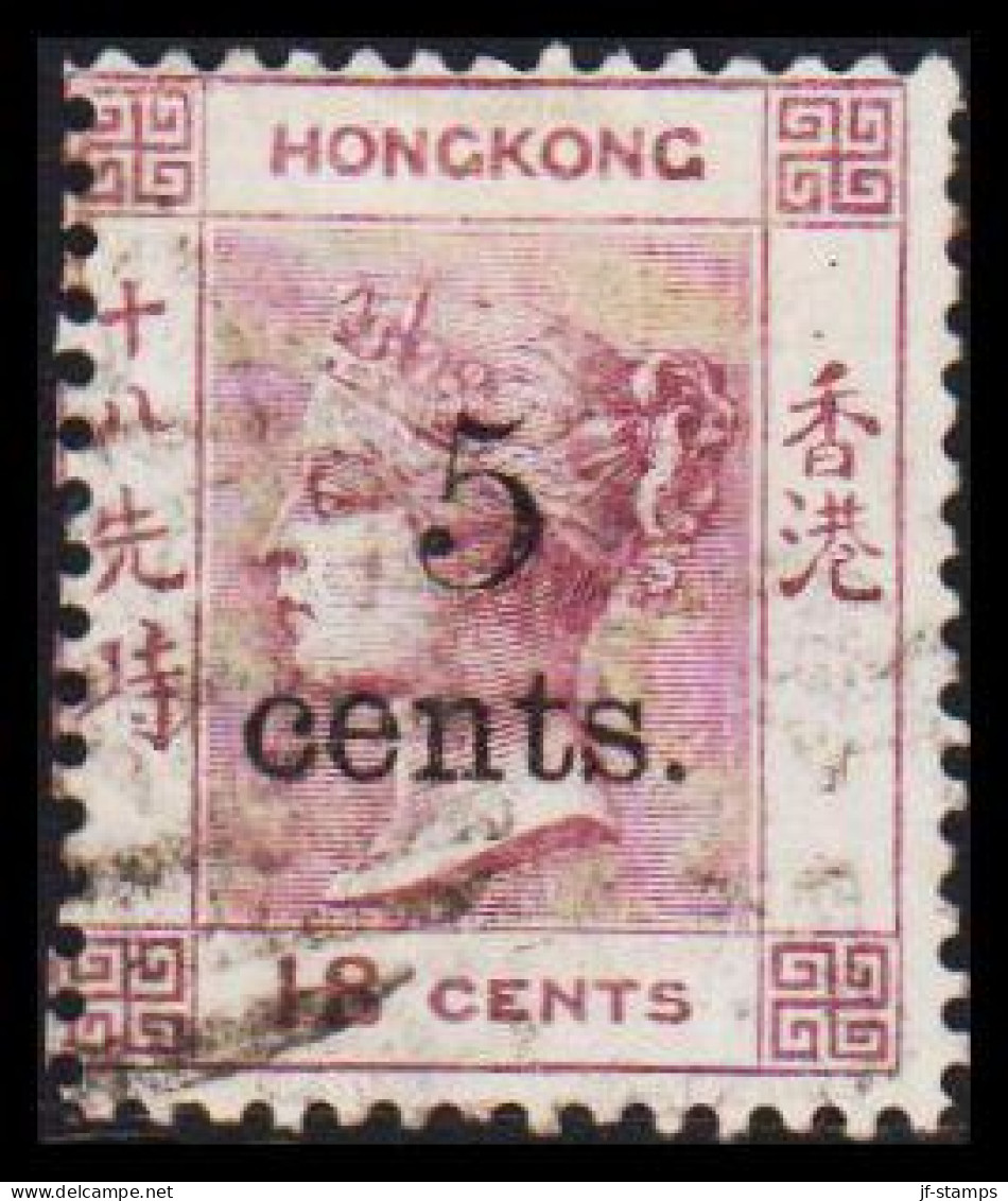 1876-1880. HONG KONG. Victoria 5 Cents Overprint On 18 CENTS.  (Michel 25) - JF542854 - Usati