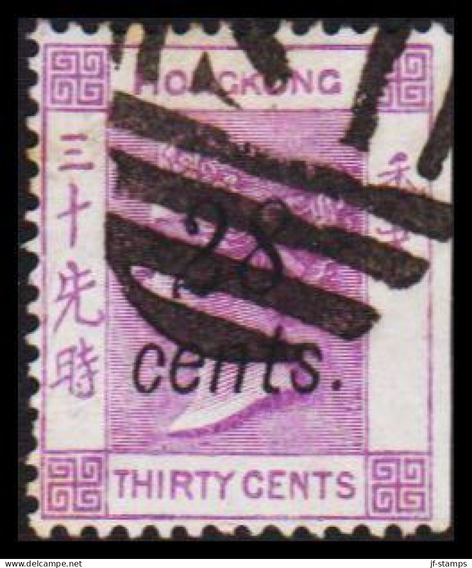 1876-1880. HONG KONG. Victoria 28 Cents Overprint On THIRTY CENTS. Interesting Cancel And Very... (Michel 30) - JF542858 - Used Stamps