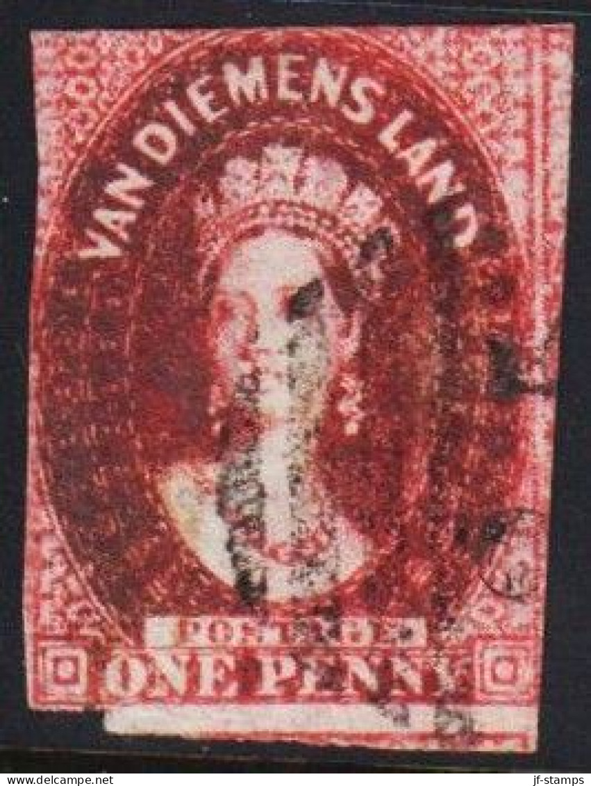 1857. Tasmania. VAN DIEMENS LAND Victoria. ONE PENNY. Watermark.  - JF542880 - Used Stamps