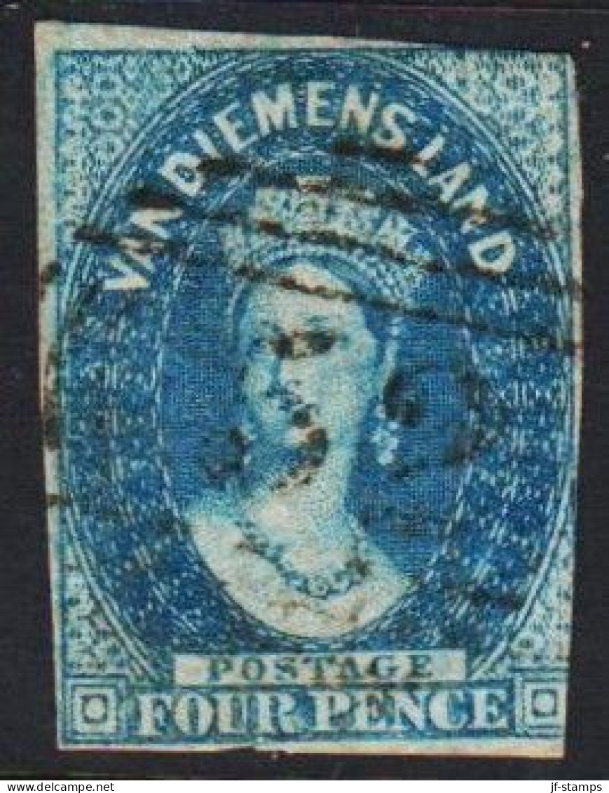 1857. Tasmania. VAN DIEMENS LAND Victoria. FOUR PENCE. Watermark.  - JF542881 - Used Stamps