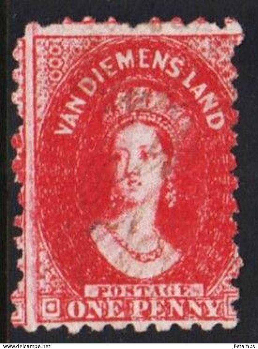 1864-1871. Tasmania. VAN DIEMENS LAND Victoria. ONE PENNY.  Perforated 10.  - JF542883 - Used Stamps